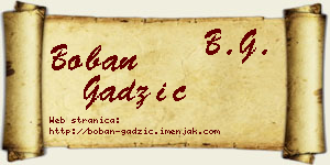 Boban Gadžić vizit kartica